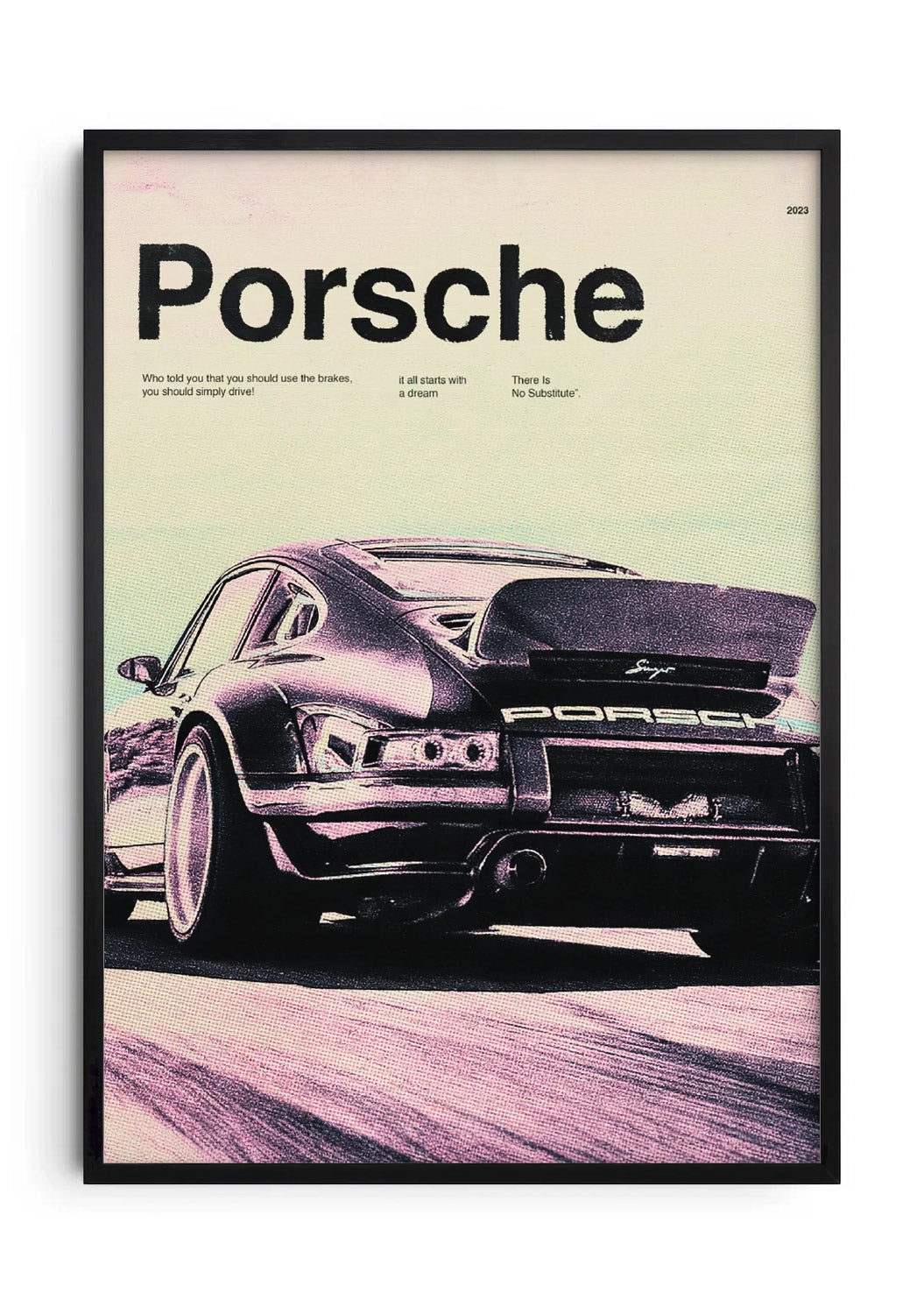 Porsche (It all starts with a dream) framed poster